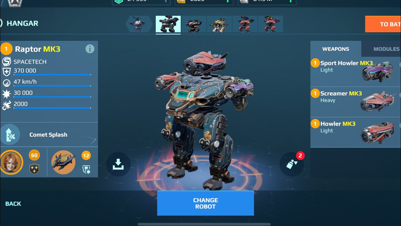 Raptor Screamer Howler | War Robots Gameplay