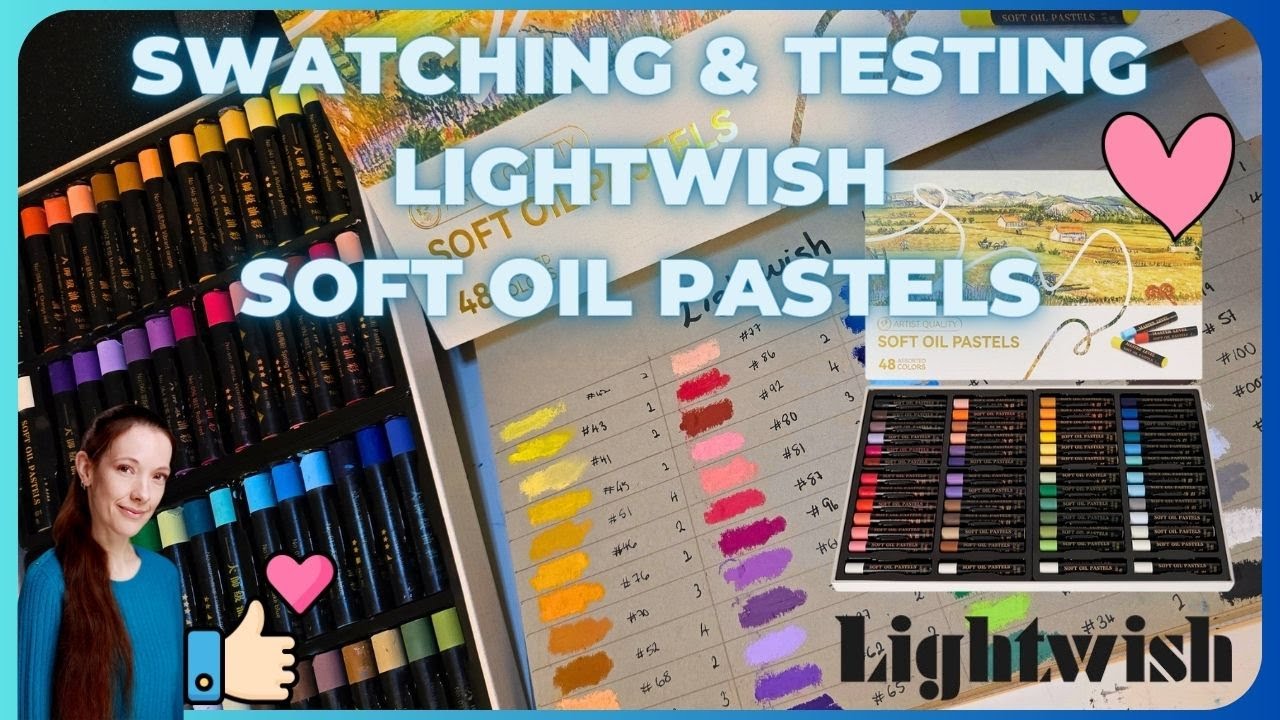 Are Lightwish Soft Oil Pastels Any Good?  First Look, Swatching, Review! #unboxing