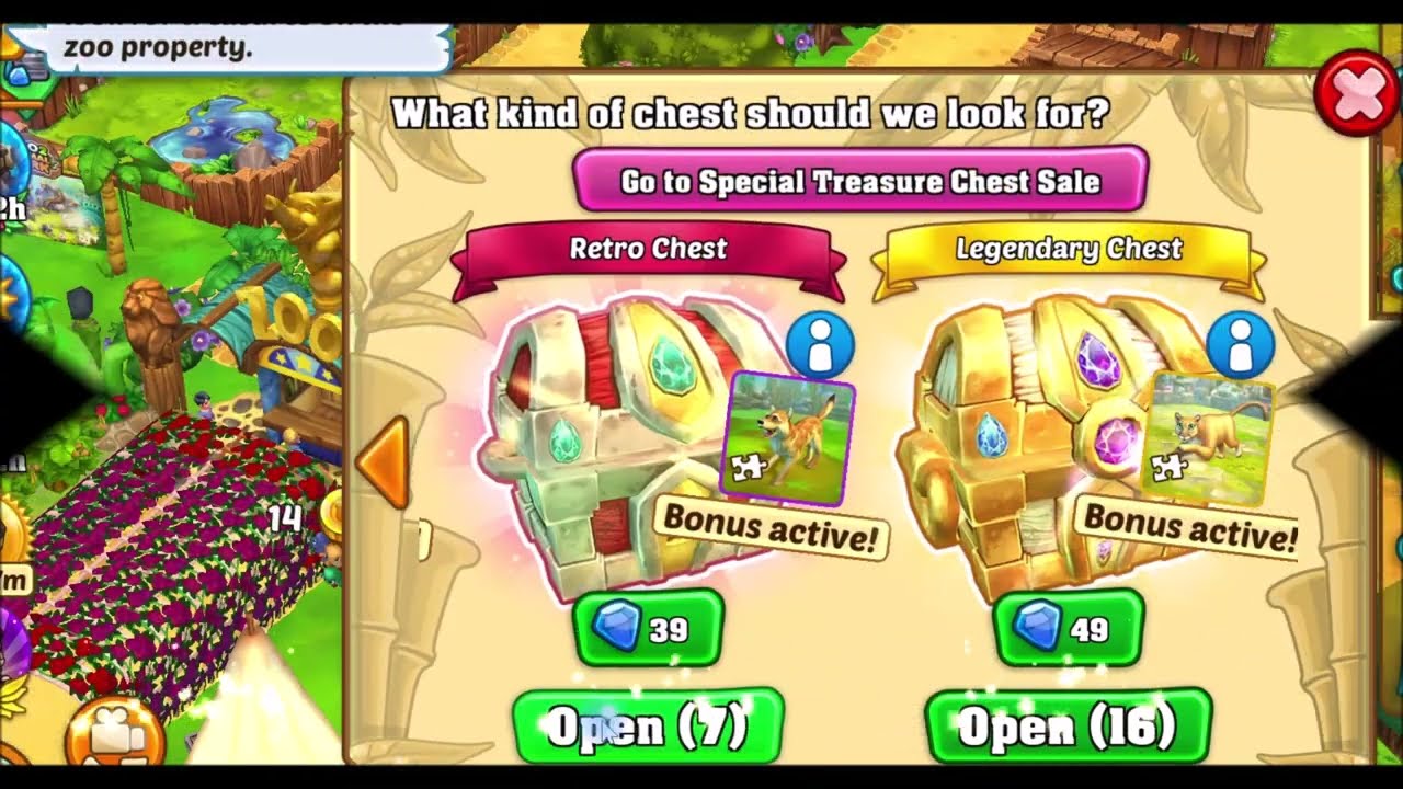 Chest sale tips & tricks - scrapping tickets, completing items - Zoo 2 Animal park online