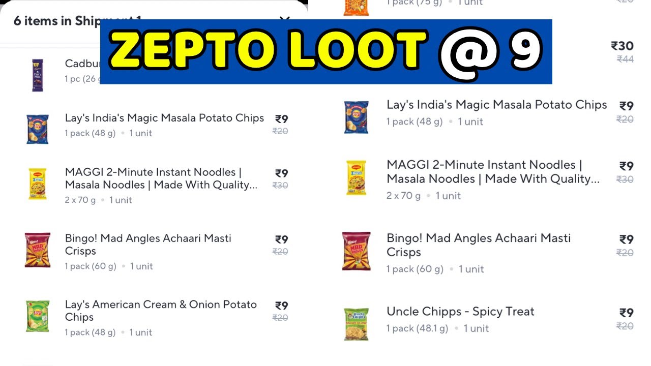 Zepto Loot Coupon Code Today | Zepto 9 Rs Discount Loot offer Diwali Sale