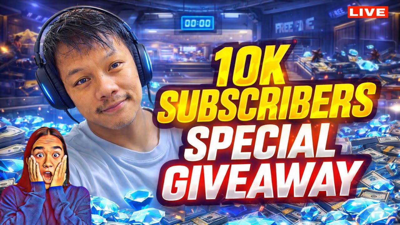 FREE FIRE LIVE 🔴 10K Subs Special  - Giveaway  - Diamonds  💎 Esewa 💰 #freefire #tondegamer