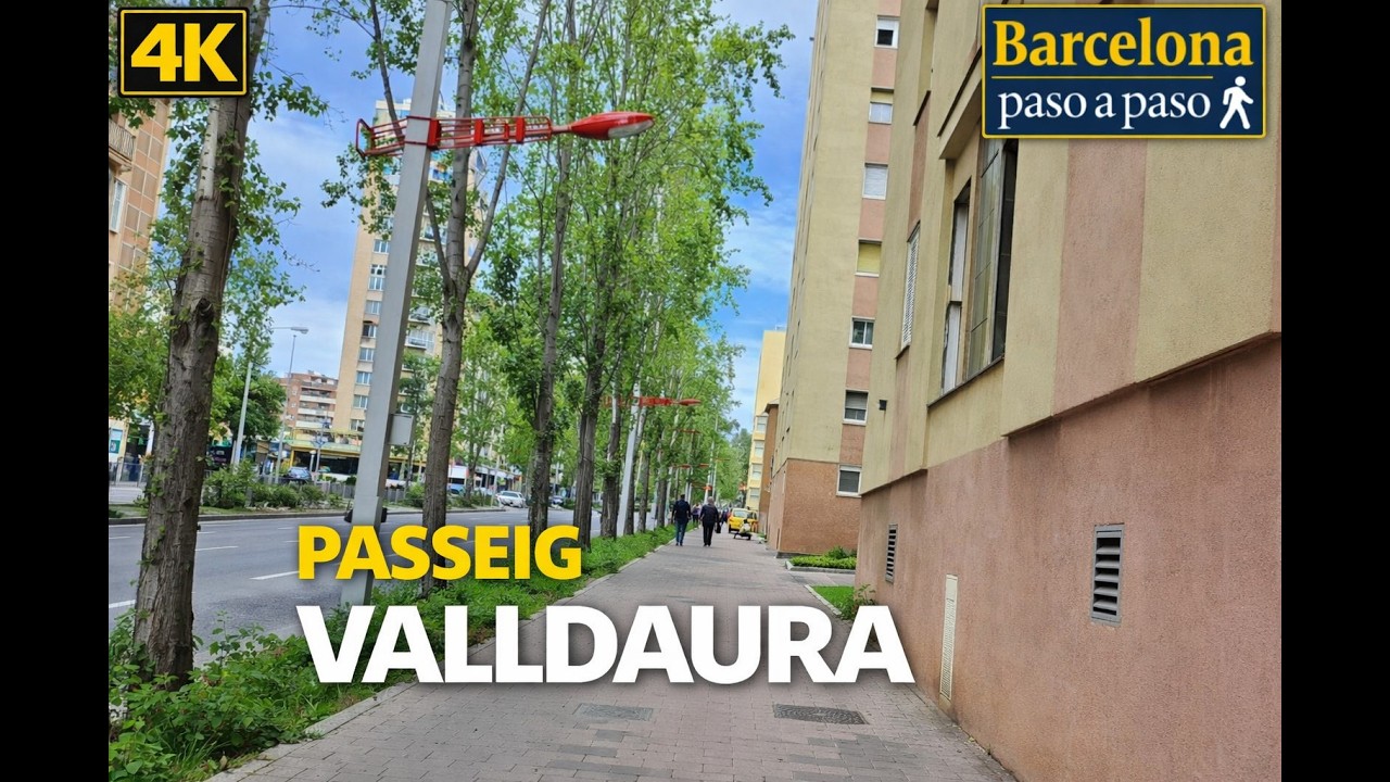 Paseo Valldaura | Paseos por Barcelona 4K | Distrito de Nou Barris | España