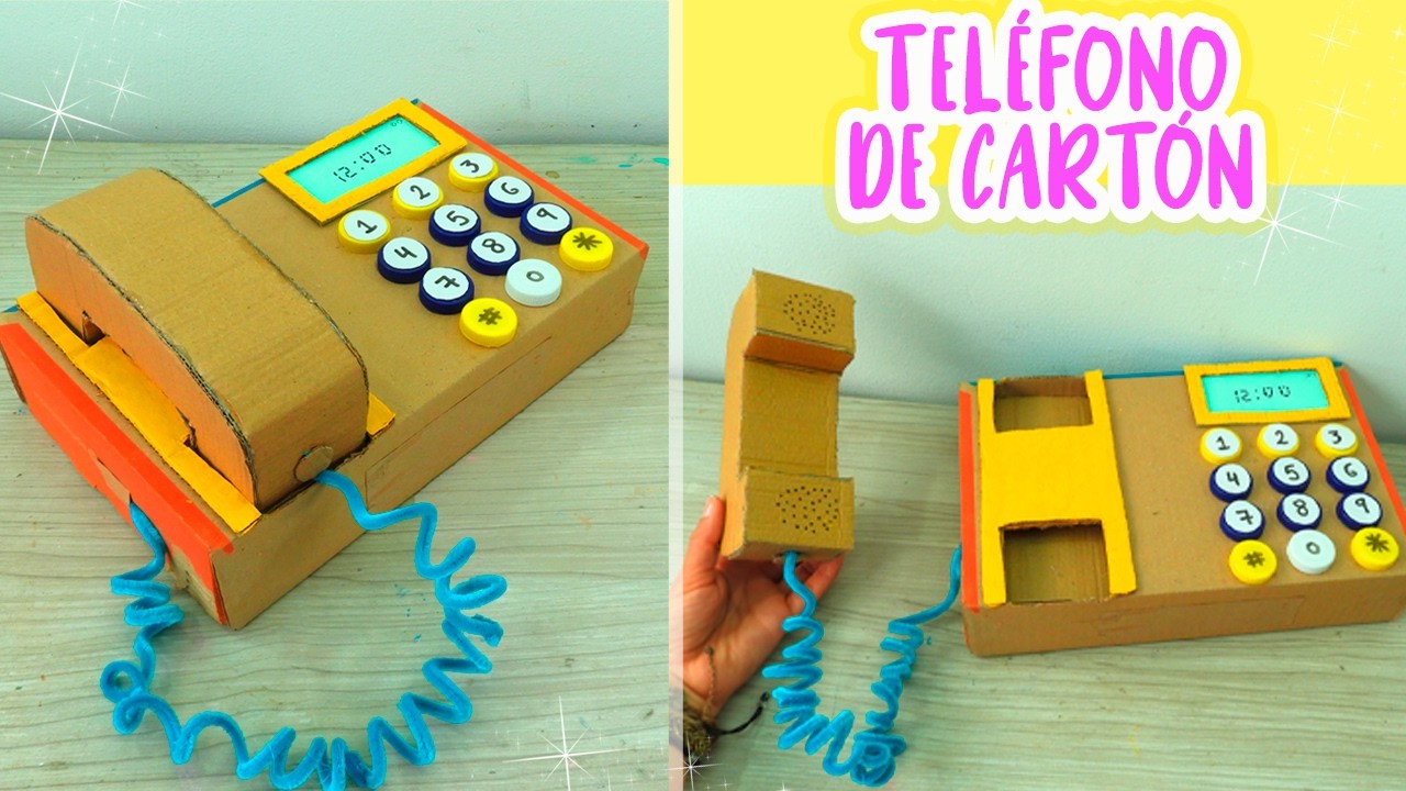 Teléfono de juguete con cartón 📞  DIY cardboard phone