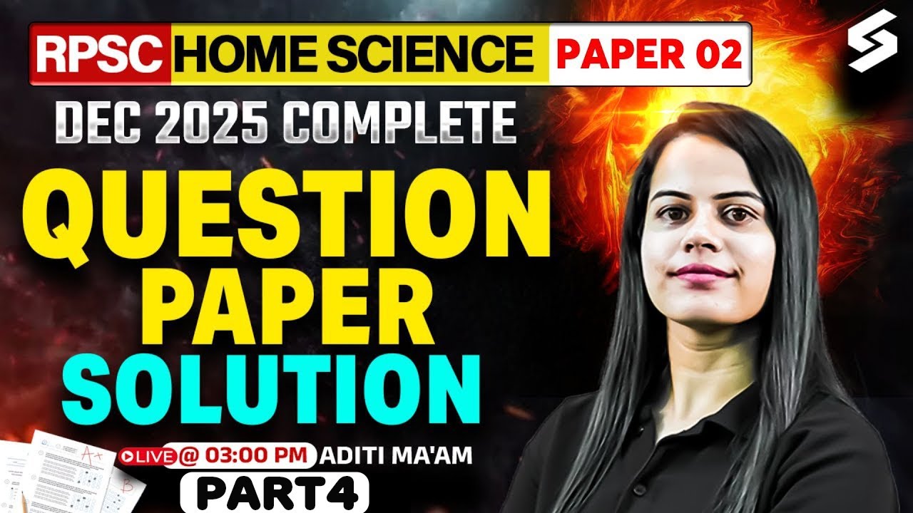 RPSC Assistant Professor Home Science Question Paper 2025 | Assistant Prof. Home Science |Aditi #4