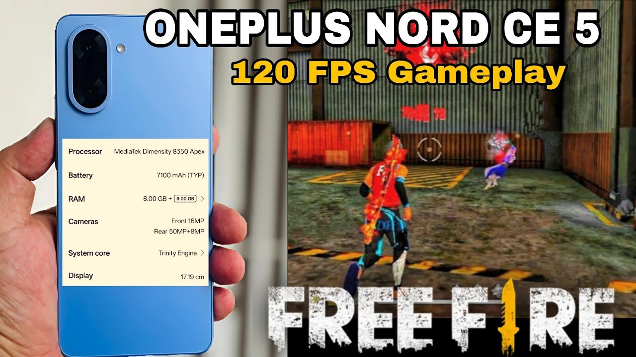 Oneplus nord ce5 5g freefire max 120 fps🔥 test with unboxing || 8 + 128 with 8350 apex processor ⚡