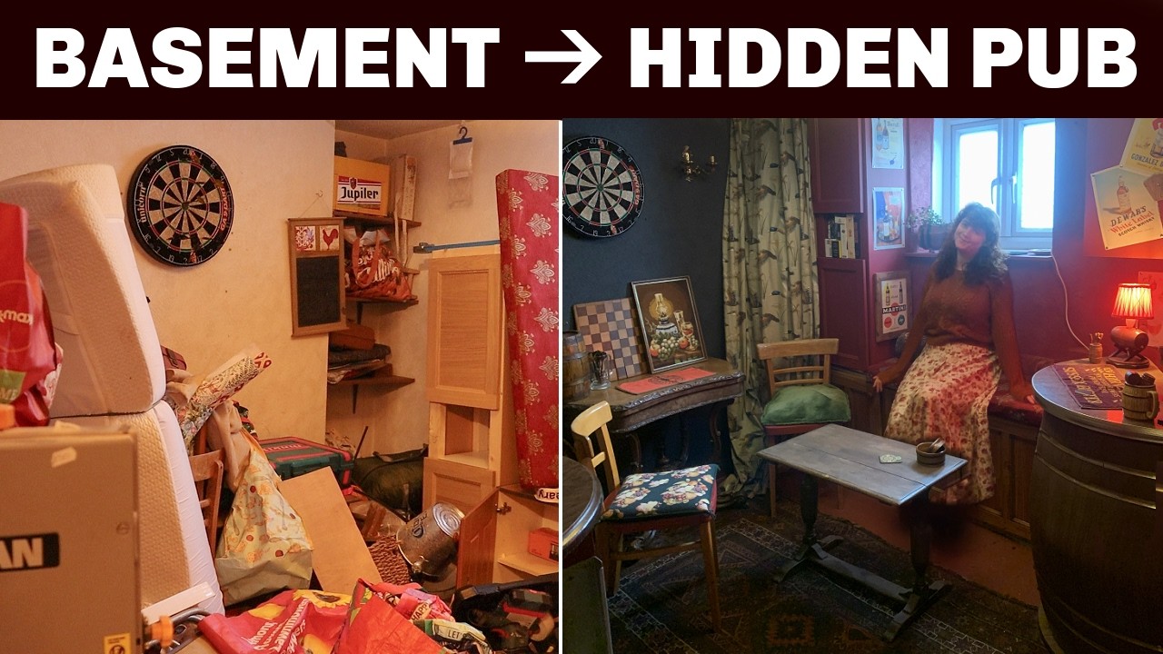 From Cluttered Basement to Cozy English Pub!