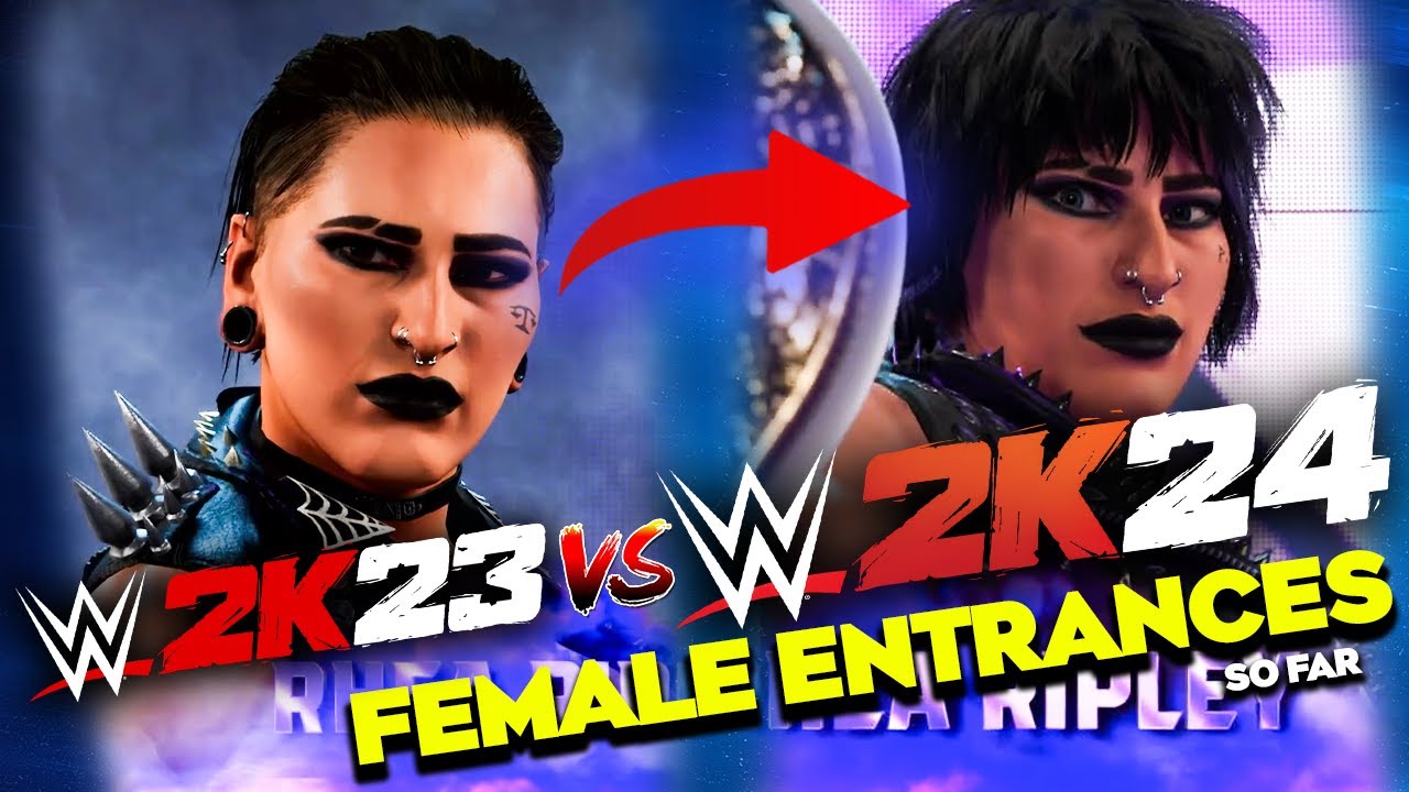 WWE 2K23 vs WWE 2K24 Women's Entrances so far!