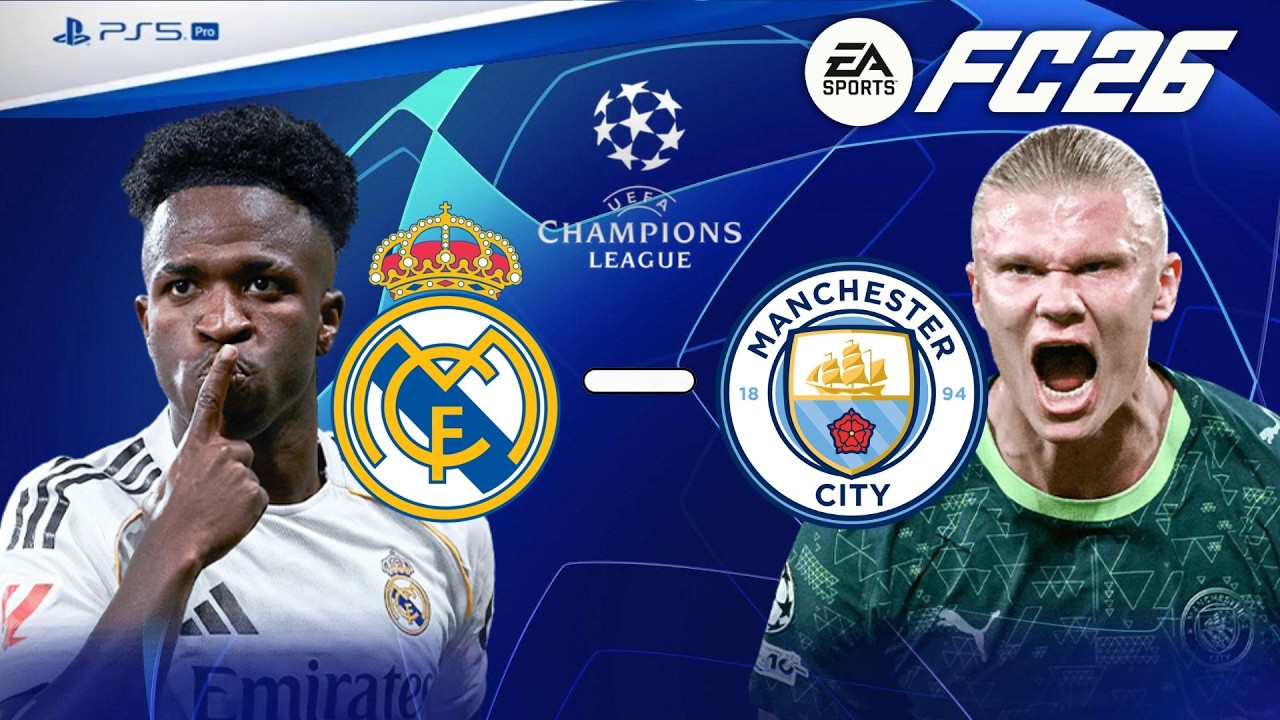 FC 26 Realistic Gameplay: Real Madrid vs Manchester City | Champions League Round of 16 🌌🏆⚔️