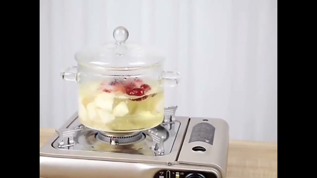 Panela De Sopa De Vidro Com Alto Teor De Borosilicato Com Ta