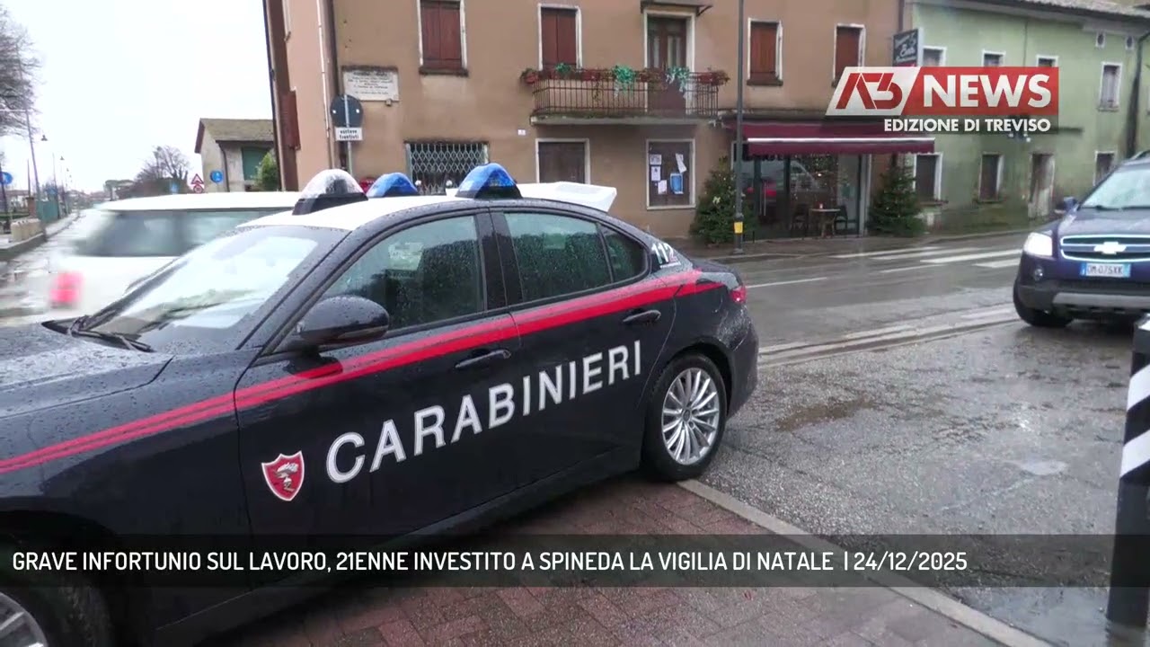 GRAVE INFORTUNIO SUL LAVORO, 21ENNE INVESTITO A SPINEDA LA VIGILIA DI NATALE  | 24/12/2025
