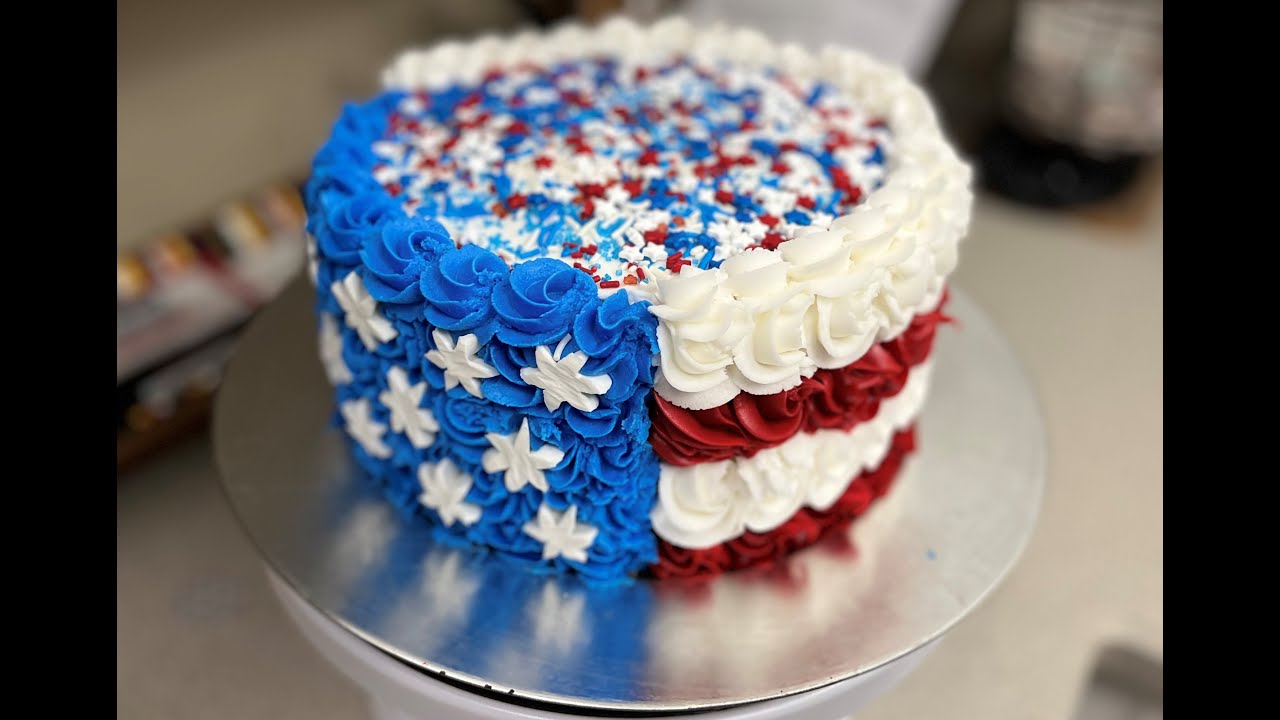 Star Spangled Fourth of July Cake Decorating Tutorial