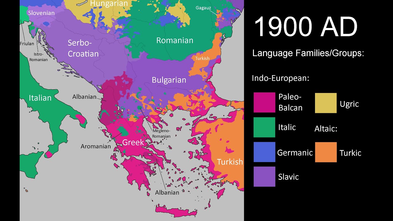 The history of the Balkan languages 4000 BC - 2021 AD