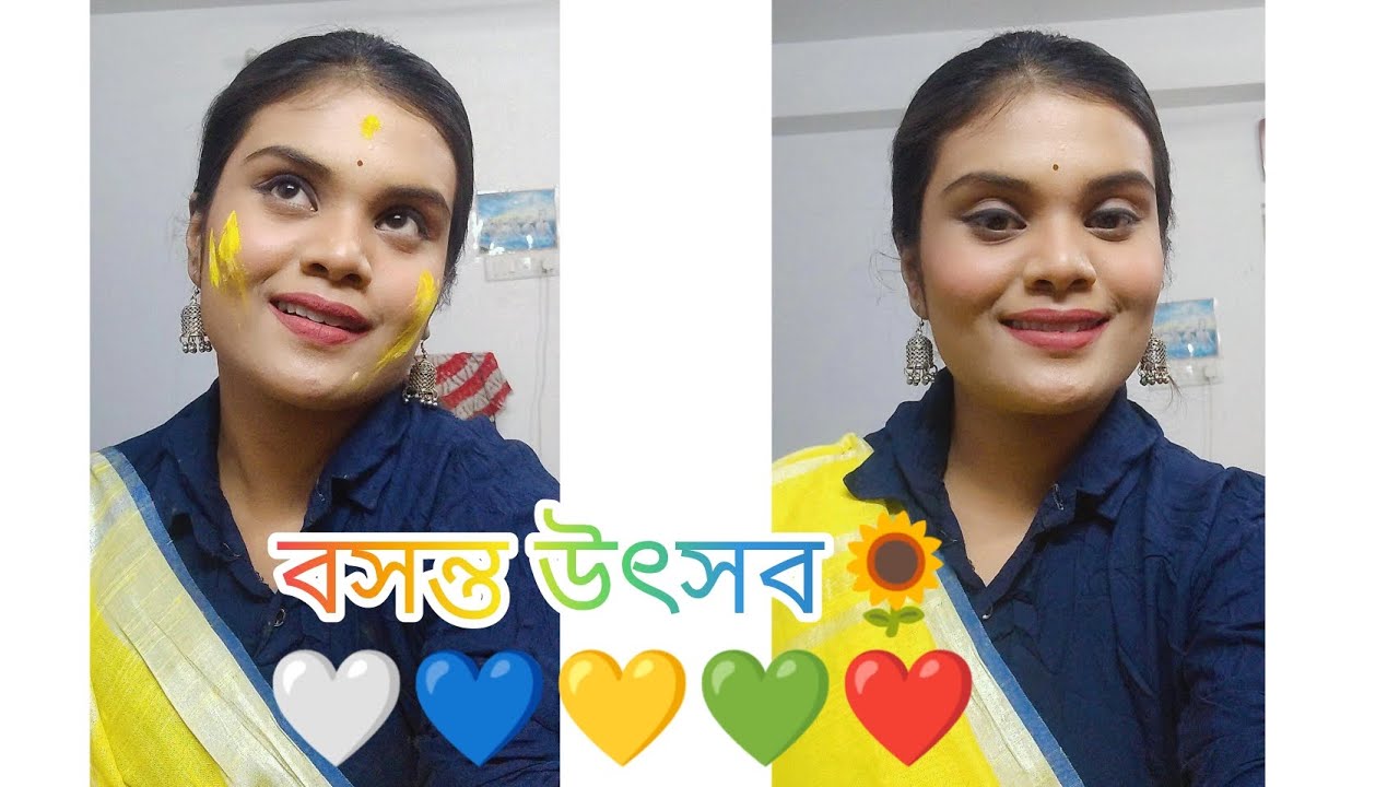 Basanta Utsav Makeup Tutorial।🌻💙Easy Makeup Looks।🤍💚Summer Special Video।💛❤️