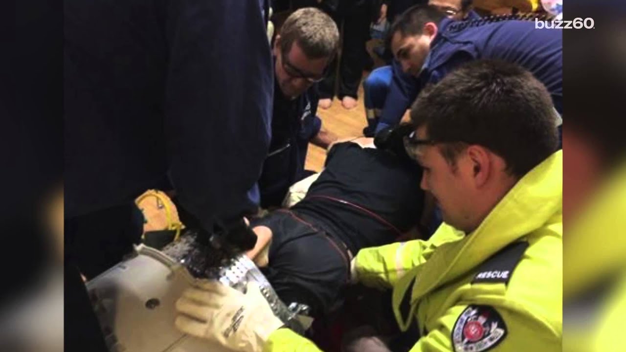 Australian firefighters rescue man trapped in washing machine