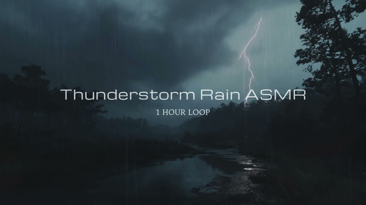 Thunderstorm Rain for Focus ⛈️ 1 Hour | 천둥 번개 빗소리