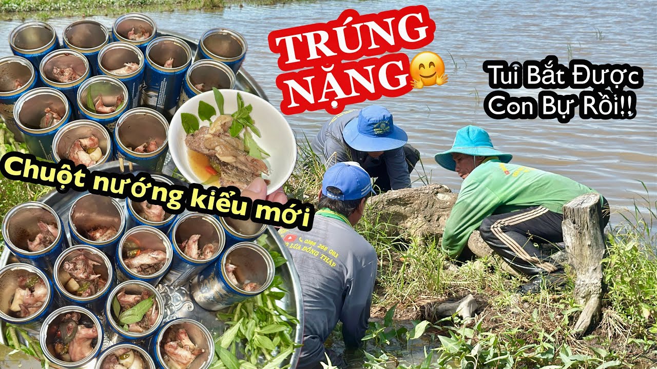 Tui Bắt Được Con Bự Rồi • TRÚNG MÁNH MÙA NƯỚC NỔI Chuột Nướng Lon Bia 