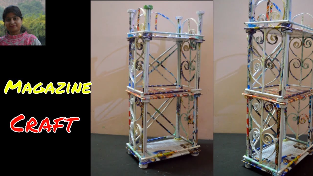 DIY : How To Make Rack from Newspaper \ magazine | Cosmetic Organizer/Newspaper Craft
