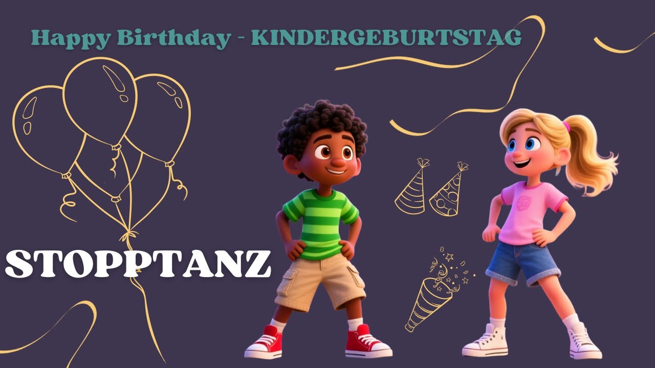 Stopptanz für Kinder 🎉 | 5 Minuten Bewegungsspiel für Kindergeburtstag, Kita & Zuhause