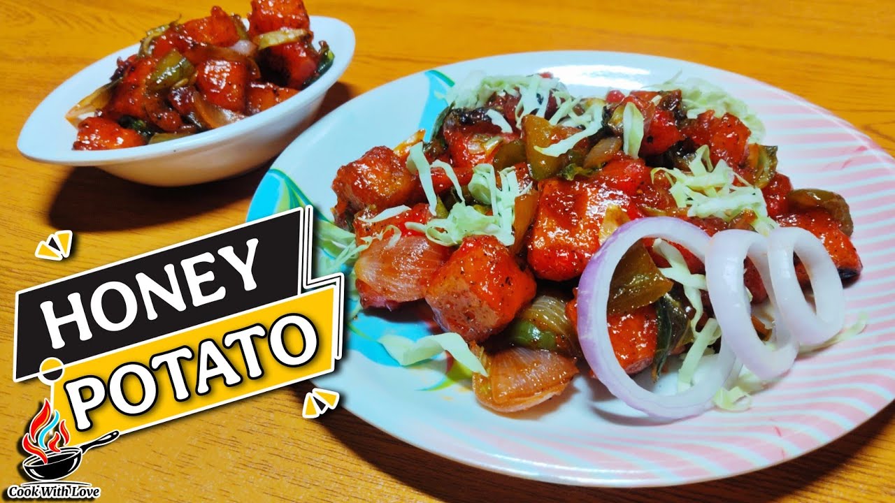 Honey Chilli Potato Recipe | हनी चिल्ली पोटेटो | Tasty Aalu Snack #chillipotatoes #honeychilli