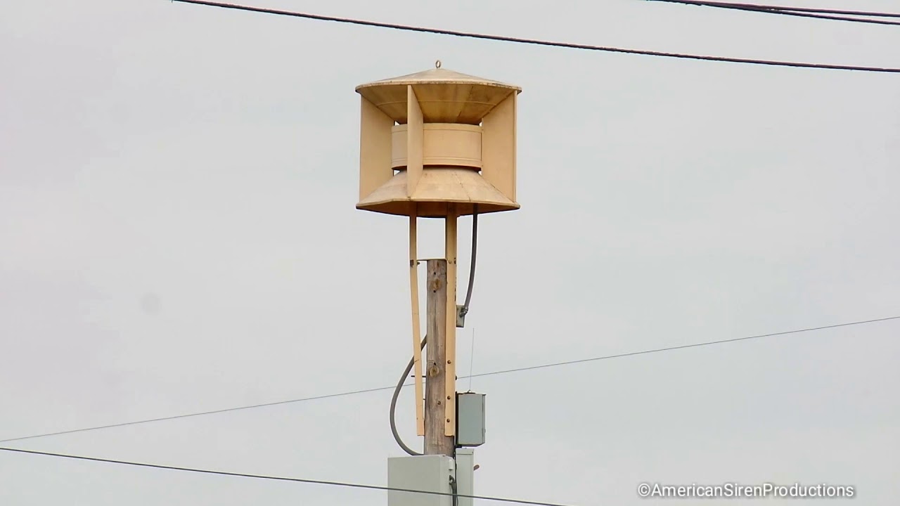 Federal Signal SD-10, Burlington, Iowa 2018 Statewide Tornado drill.