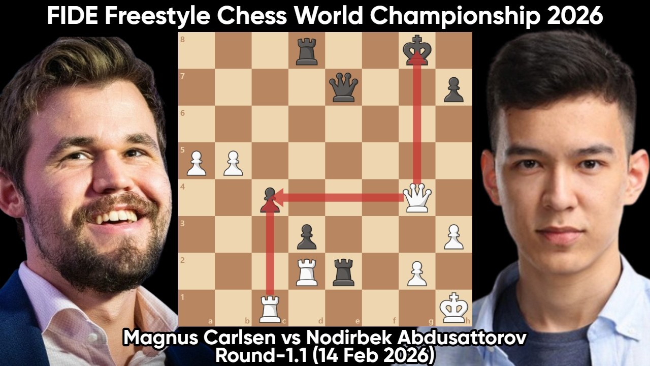 Magnus vs Abdusattorov | Chess960 | FIDE Freestyle Chess World Championship 2026 | R-1.1