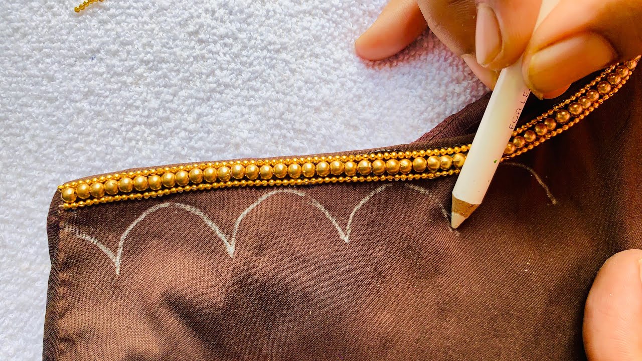 Very simple & easy bridal blouse design with normal needle for beginners #blousedesign