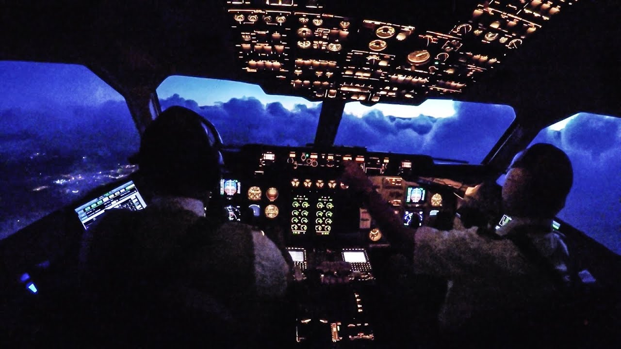 Cloudsurfing At Night In an Avro RJ85