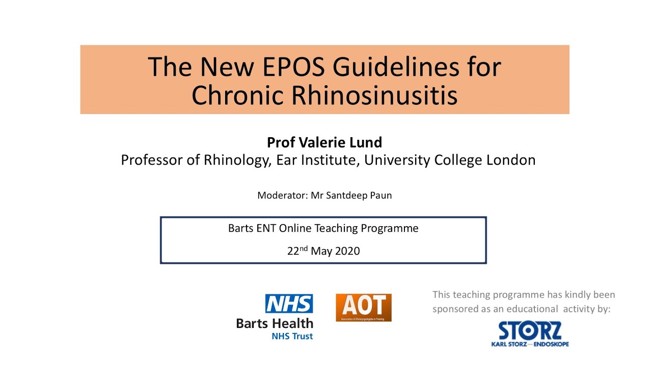 Rhinology | The New EPOS Guidelines for CRS | Prof Valerie Lund