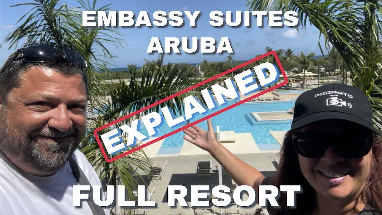EMBASSY SUITES BY HILTON ARUBA RESORT: Полный тур (2023) — тур по номерам, пляжу, бассейнам, рест...
