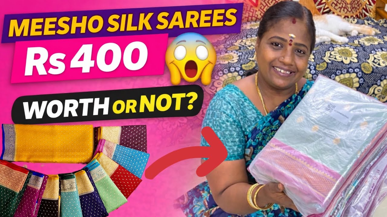 ₹500 க்குள் Silk Saree?! 😱 Meesho Saree Review | Worth ah? Waste ah? #meesho #meeshosaree 