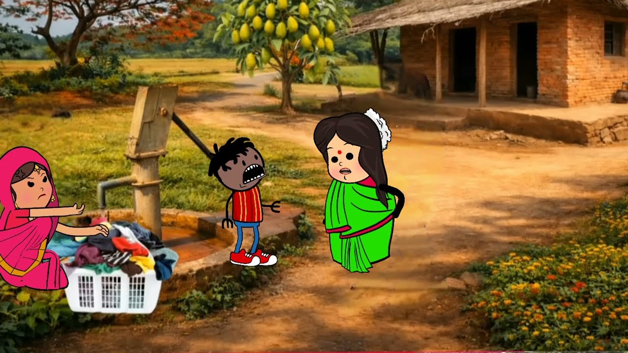 चुम्मा लियत देवर के साथ पकड़ी गई भोजाई 😂@RinkiCartoonComedychannel 