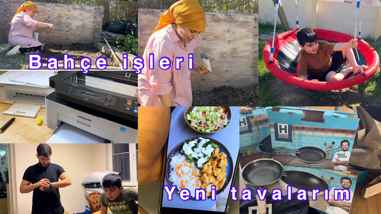 Yeni ofisim🥰çok çalışıyorum çok/yeni tavalarımda yemek yapmak için sabırla bekliyorum/bahce keyfimiz