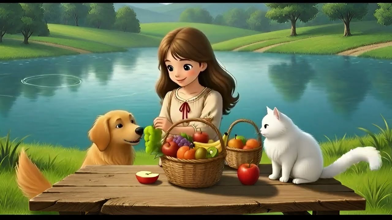 Rainy Lake House Picnic ☔🌿 | Fruits, Fishing & Peaceful Life | Ghibli ASMR