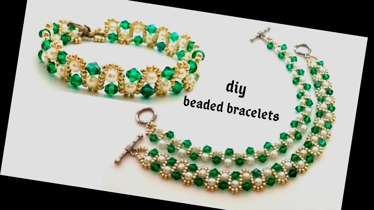How to make Bicone beads and pearls bracelets. Elegant bracelets.