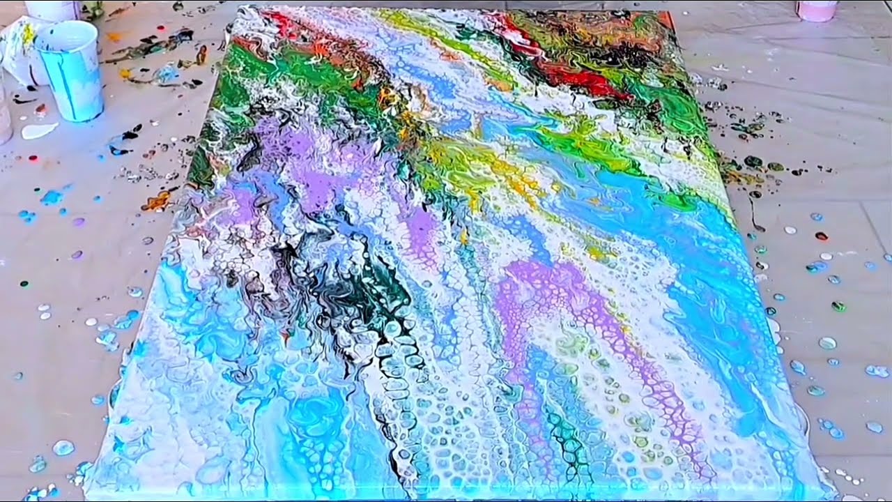 Frozen Sea - Acrylic Fluid Painting / Acryl Fluidtechnik