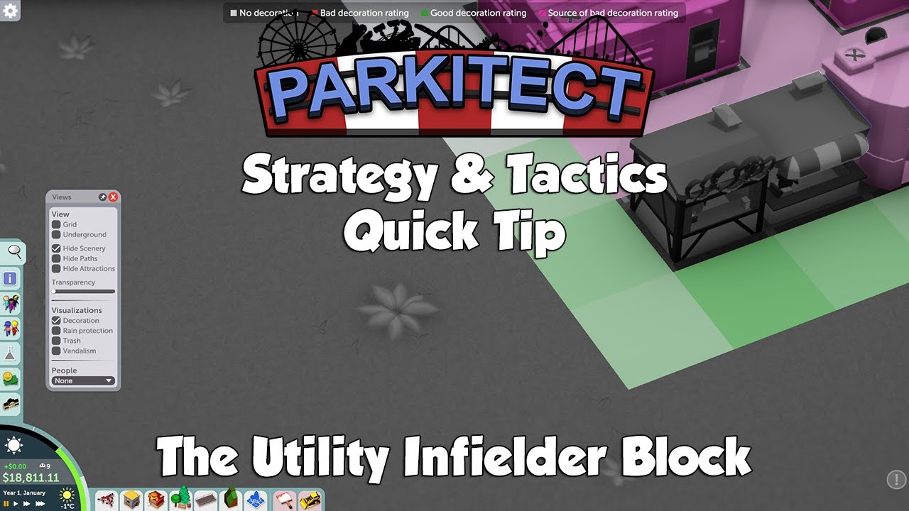 Parkitect Strategy & Tactics Quick Tip: The Utility Infielder Block