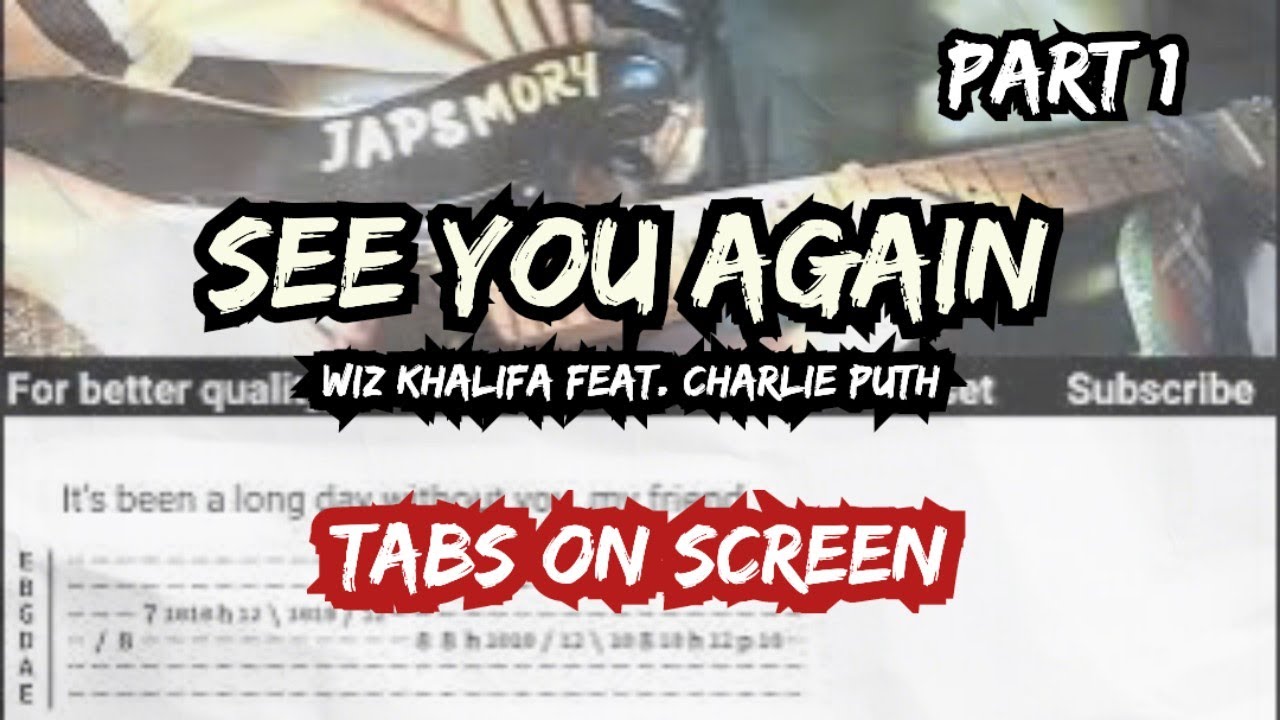 Wiz Khalifa Feat. Charlie Puth - See You Again l Electric Guitar Cover + Free Tabs