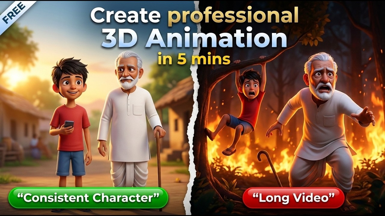 ​Create 3D Animation with AI for FREE 🤖 | Best 3D Cartoon Generator 🎬 | Full Tutorial 🚀