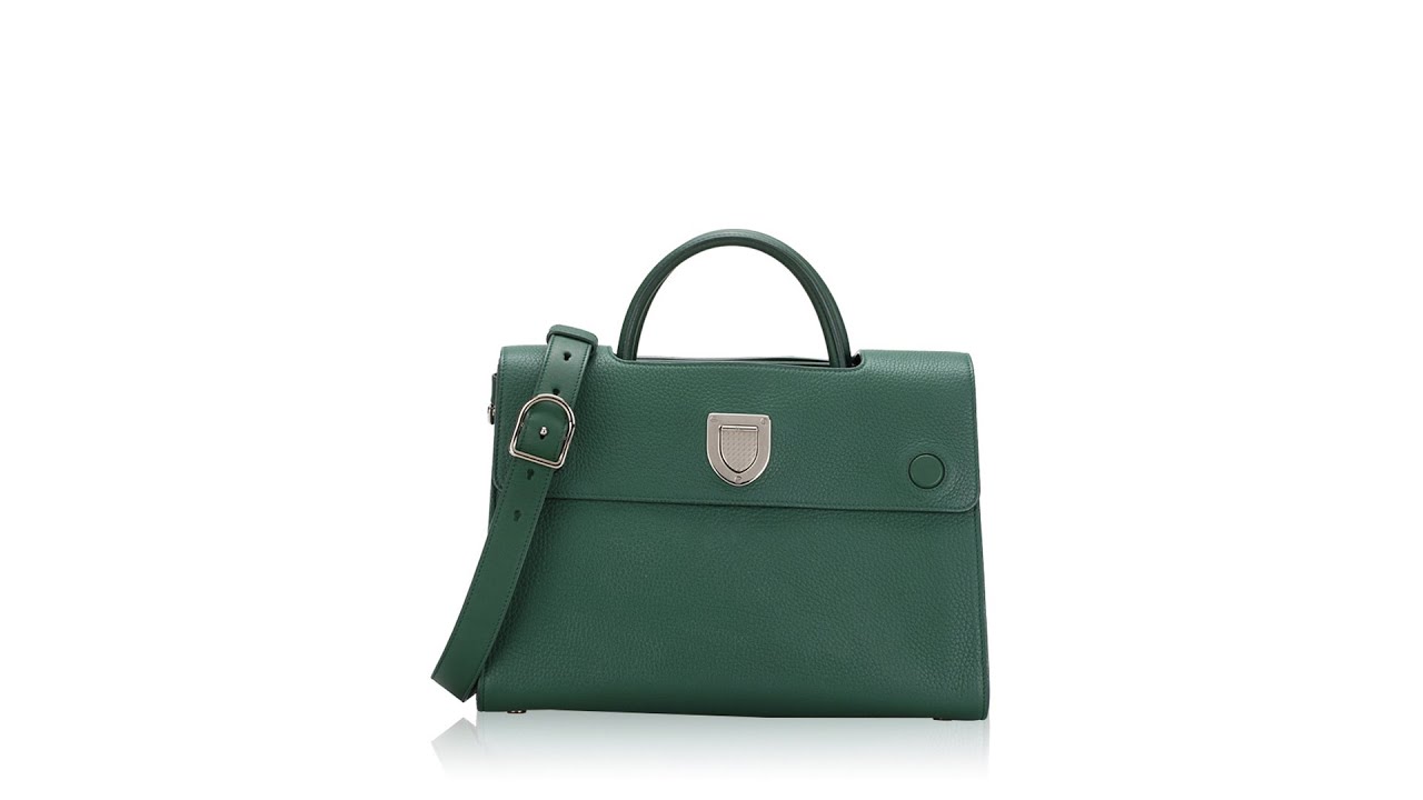 Christian Dior Grained Calfskin Medium Diorever Flap Green