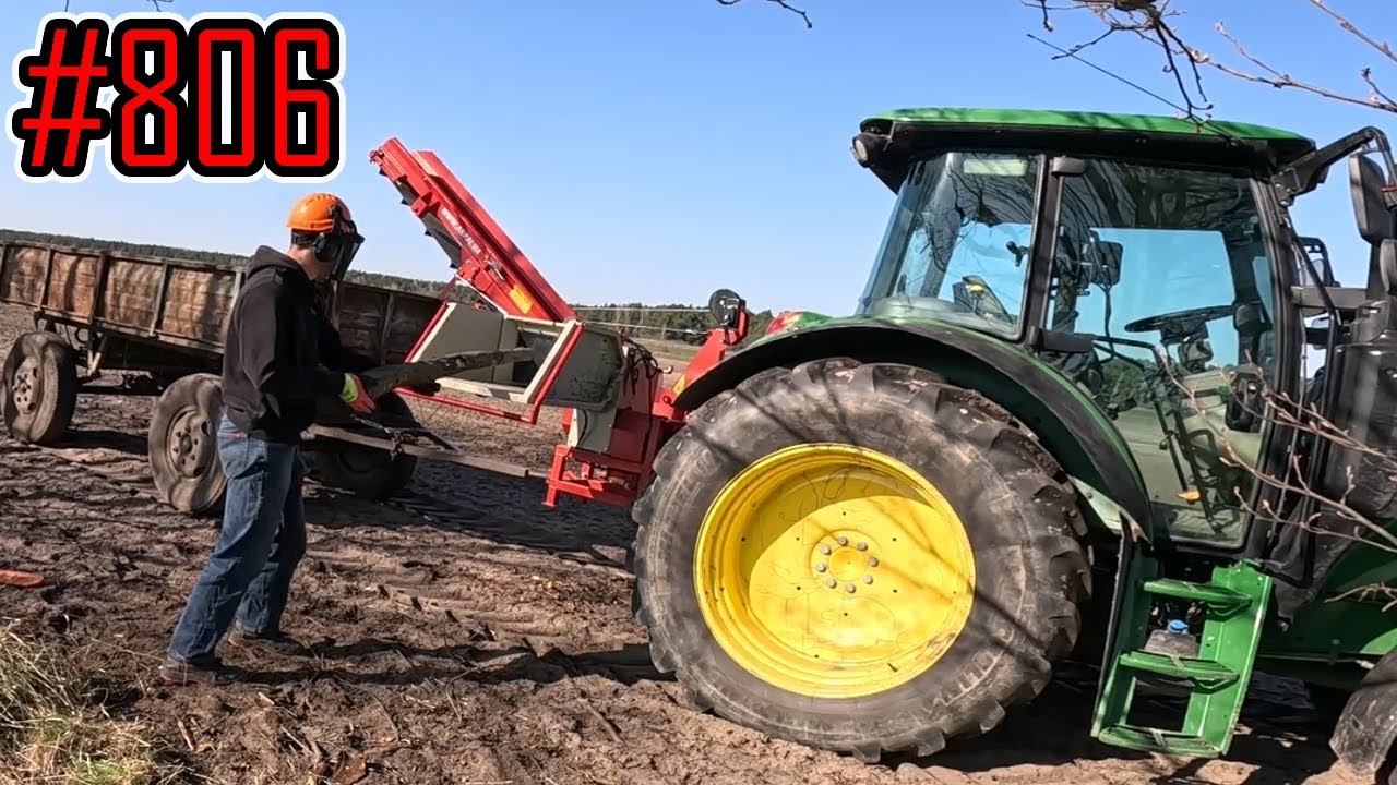 Podłaczyłem do John Deere rębak walcowy z podajnikiem Arpal AM-120TR-K #806