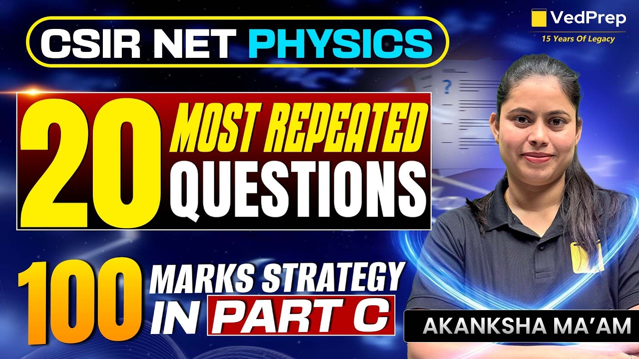CSIR NET Physics 2026 | 20 Most Important Questions for Part C | 100+ Marks Strategy | VedPrep NET