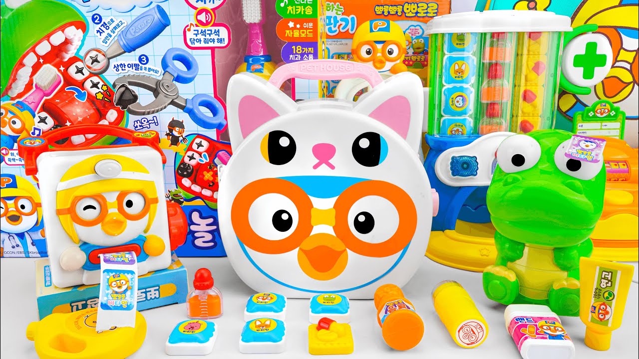 [🌟Toy ASMR🌟]💛106 Minutes Satisfying with Unboxing Pororo Pet House (Cat) Playset & Doctor Toys
