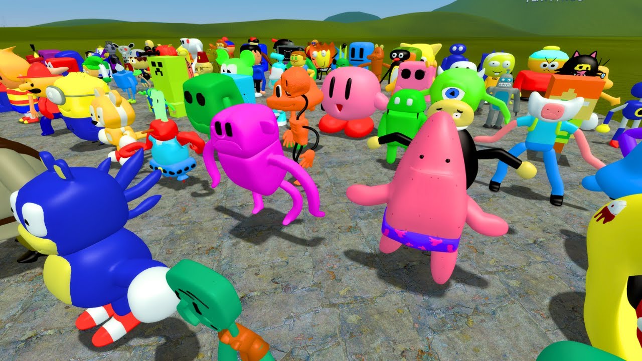 BATTLE ROYAL BETWEEN ALL 3D MEMES v1 TO v9 IN Garry's Mod