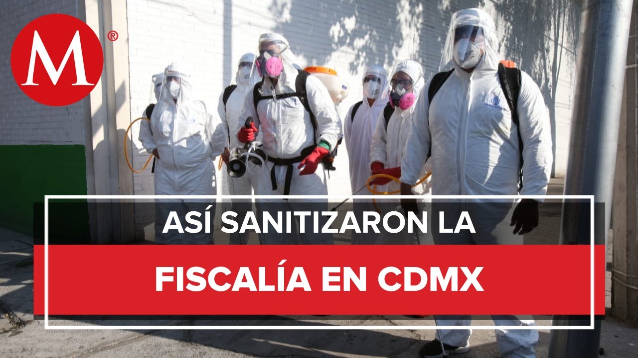 Desinfectan inmediaciones de Fiscal&iacute;a de CdMx por covid-19