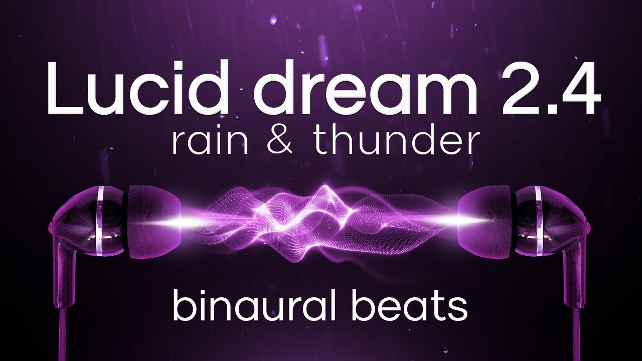 Binaural Beats for Lucid Dreaming with Rain and Thunder: Theta Waves at 4Hz - Black Screen