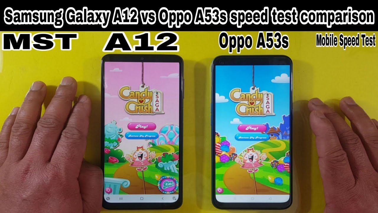 Samsung Galaxy A12 vs Oppo A53s Speed Test comparison MST official