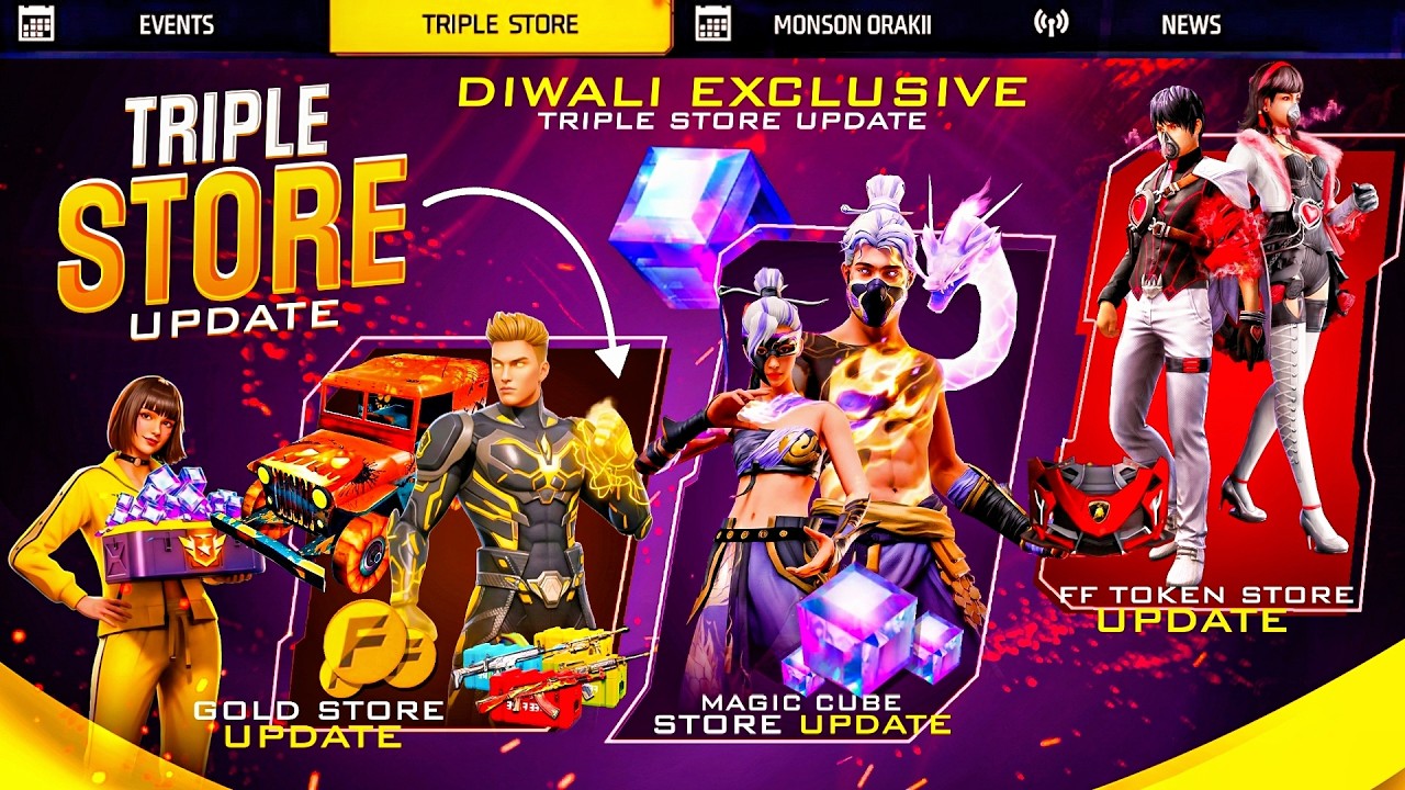 OB55 Triple Store Update🔥🥳| 16 September Magic Cube Store Update |Free Fire New Event| ff new event