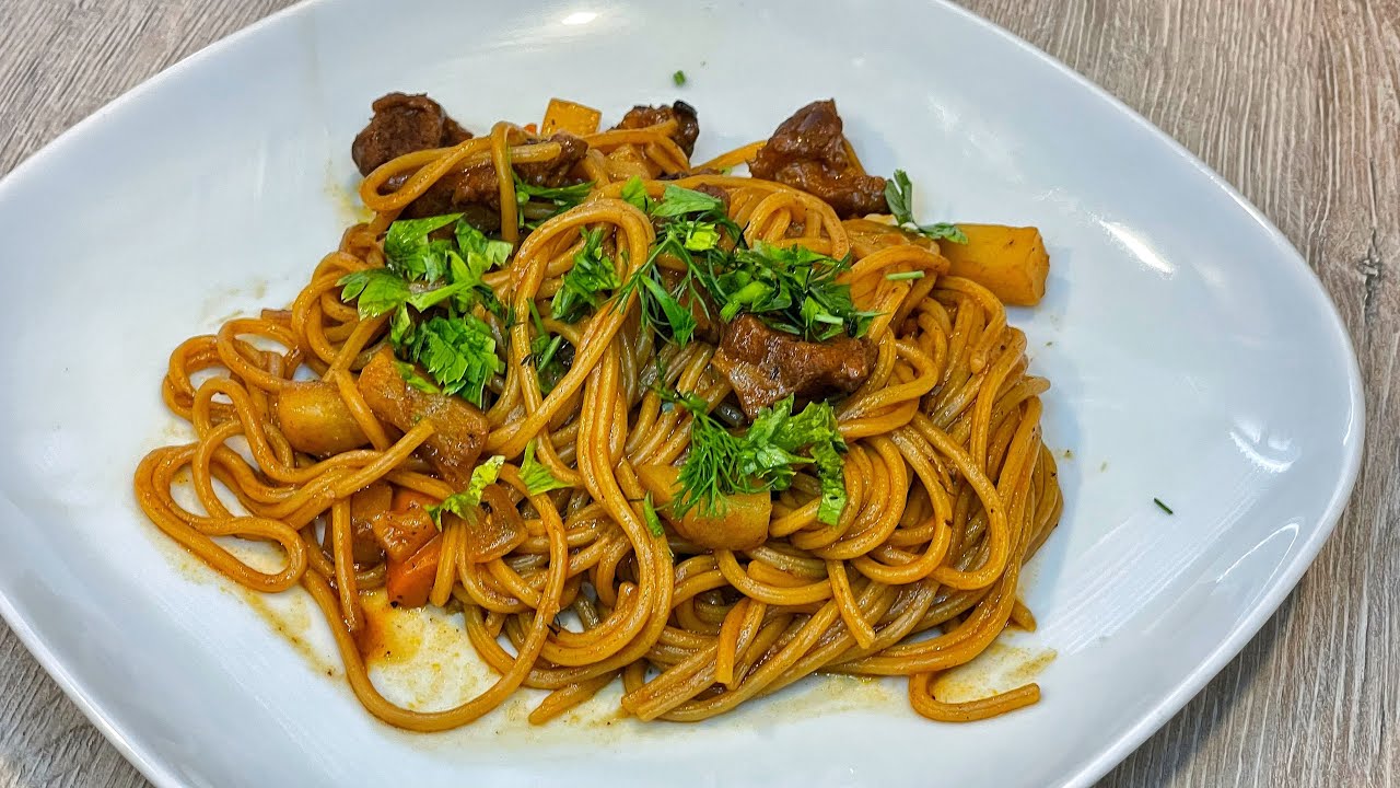 БЫСТРЫЕ СПАГЕТТИ С ГОВЯДИНОЙ! Все в одной кастрюле!