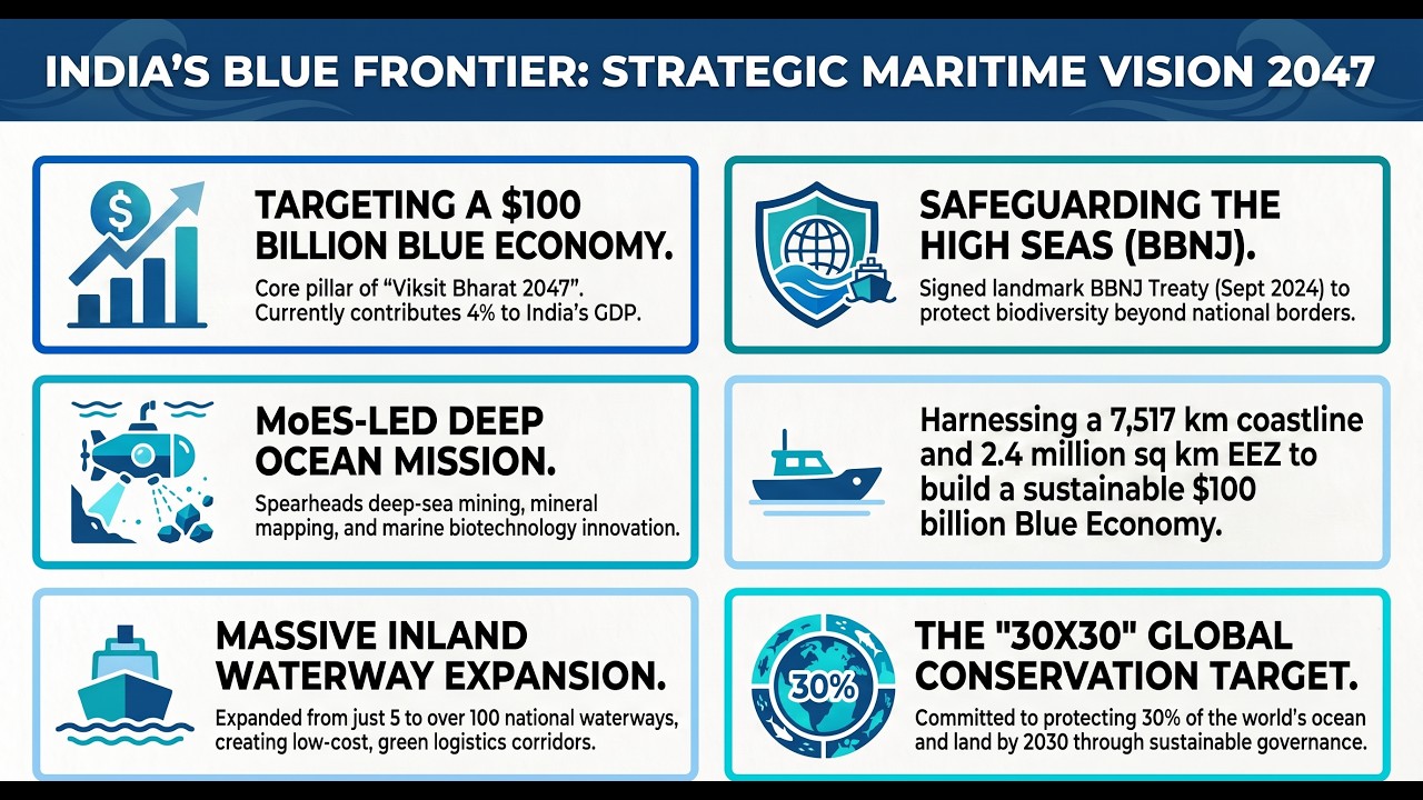 Blue Economy: India&rsquo;s Strategic Framework #MoES #MoEFCC #govtofindia
