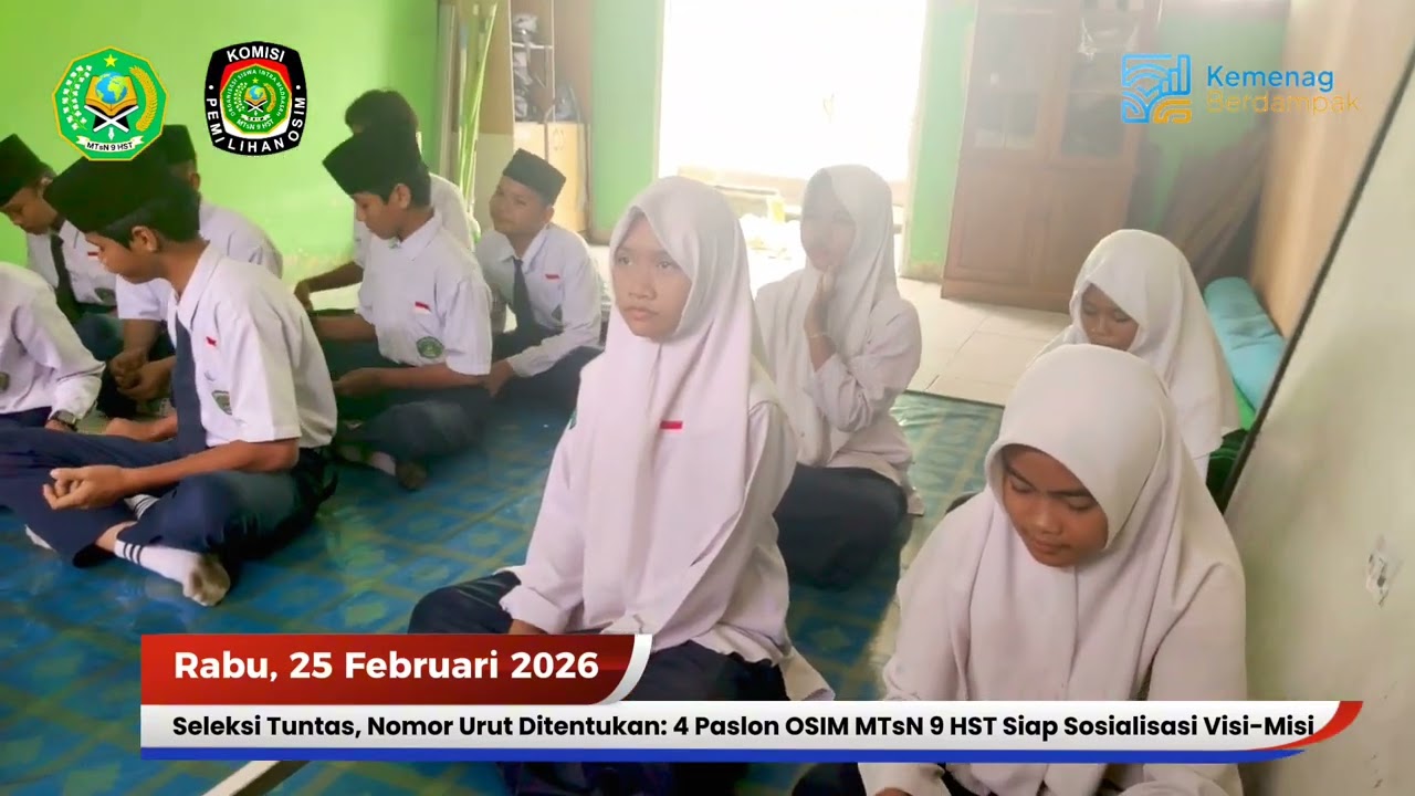 Seleksi Tuntas, Nomor Urut Ditentukan: 4 Paslon OSIM MTsN 9 HST Siap Sosialisasi Visi-Misi